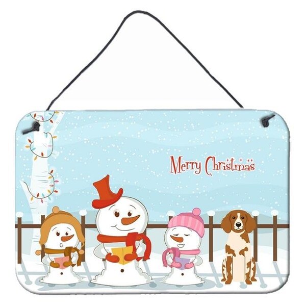 Carolines Treasures Carolines Treasures BB2403DS812 Merry Christmas Carolers Brittany Spaniel Wall or Door Hanging Prints - BB2403DS812
