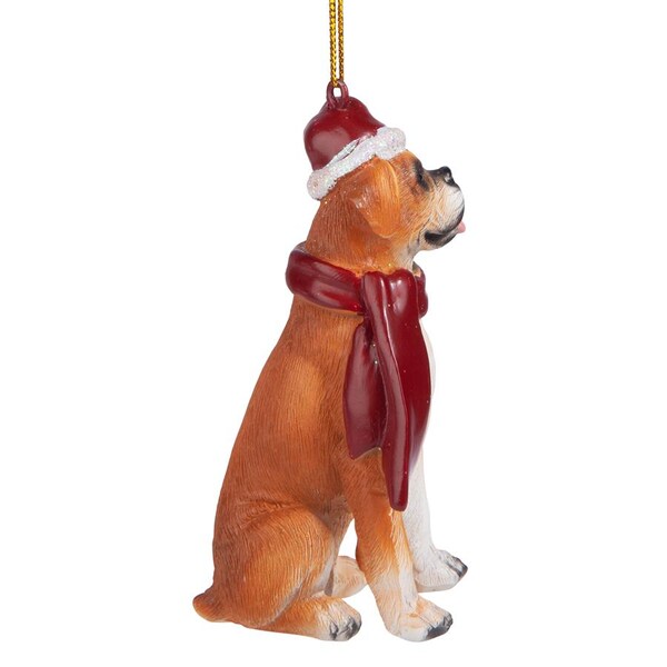 Design Toscano Boxer Holiday Dog Ornament Sculpture - JH576303