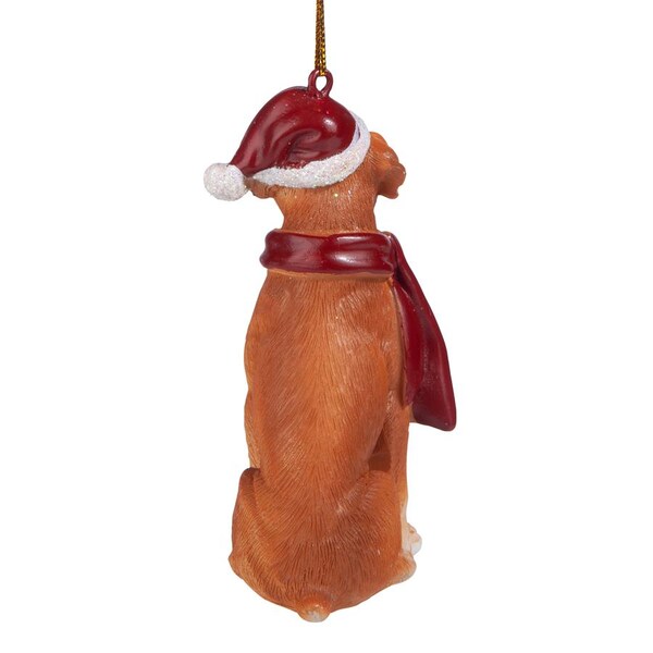 Design Toscano Boxer Holiday Dog Ornament Sculpture - JH576303