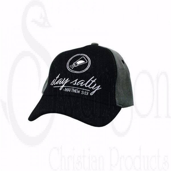 Gloriousgifts Stay Salty Matthew 5-13 Cap, Black - GL3327398