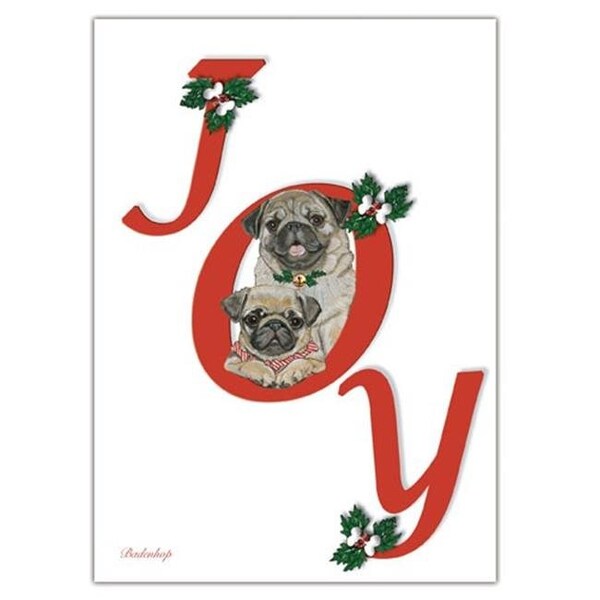 Pipsqueak Productions Pipsqueak Productions C579 Pug Joy Christmas Boxed Cards - Pack of 10 - C579