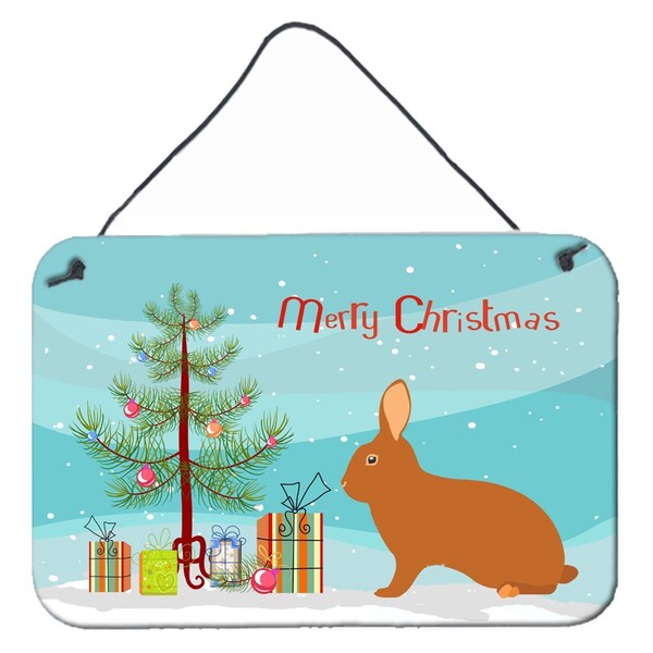 Carolines Treasures Rex Rabbit Christmas Wall or Door Hanging Prints - BB9336DS812