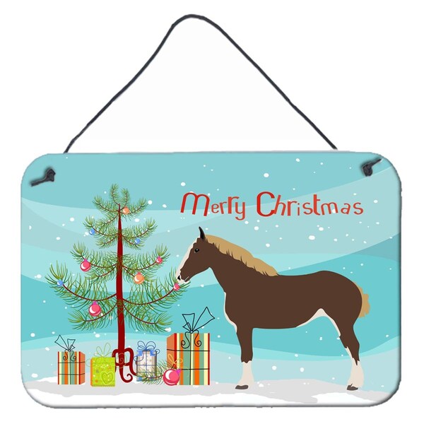 Carolines Treasures Percheron Horse Christmas Wall or Door Hanging Prints - BB9273DS812