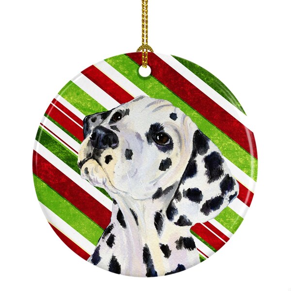 Carolines Treasures Dalmatian Candy Cane Holiday Christmas Ceramic Ornament - SS4561-CO1
