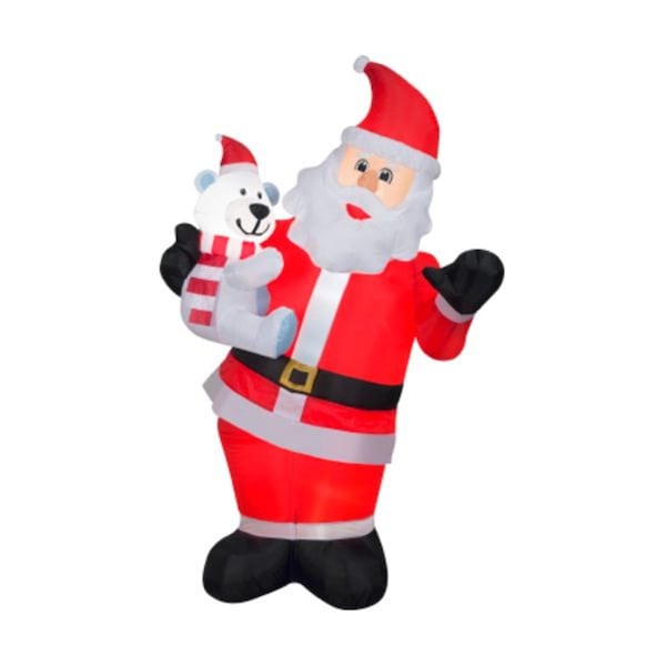 Airblown Inflatables 72 x 42.9 in. Animated Santa & Polar Bear - Red White & Black - G08 112753X