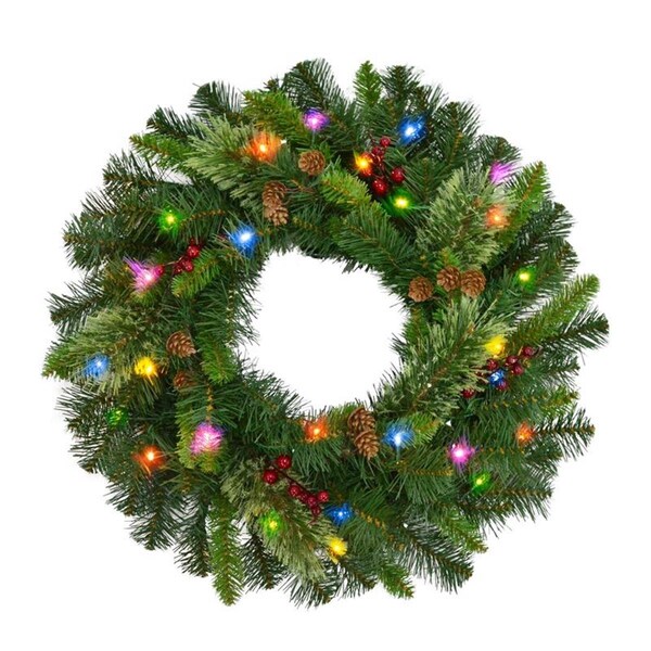 Celebrations 24 in. Home LED Prelit Wreath, Multi Color, 4PK - 9080646