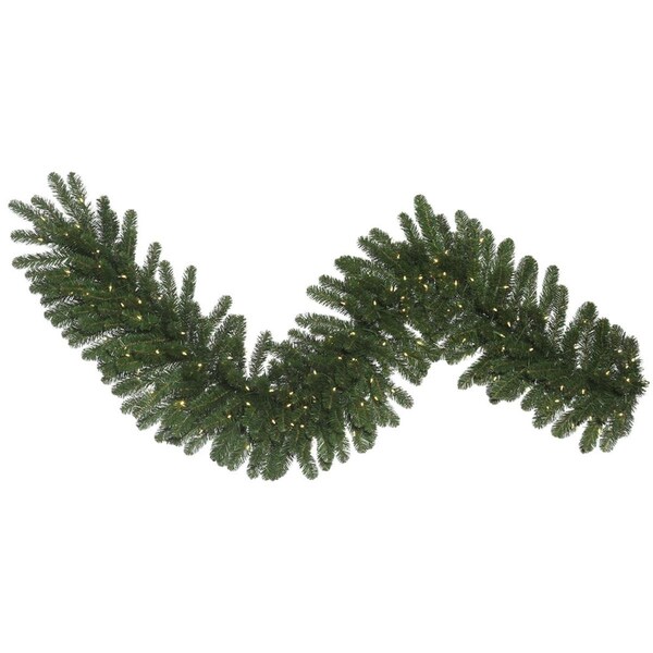 Vickerman Oregon Fir Wide Angle Garland with Warm White LED Lights, 9 ft. x 14 in. - C164712LED