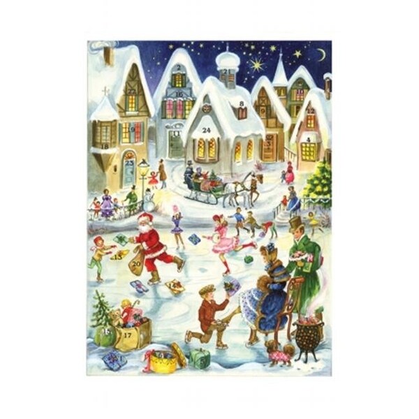 Sell SELL ADV419 Sellmer Advent Cards - Skating Scene - ADV419