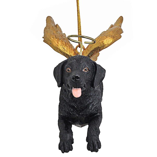 Design Toscano Honor the Pooch: Black Lab Holiday Dog Angel Ornament - JH170714