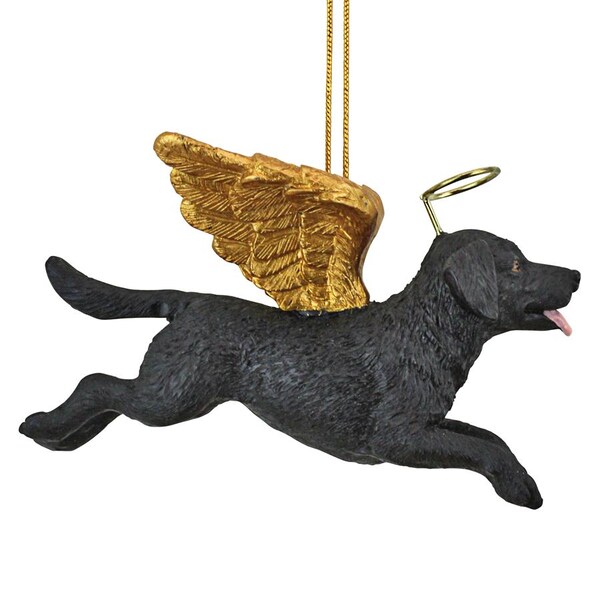 Design Toscano Honor the Pooch: Black Lab Holiday Dog Angel Ornament - JH170714