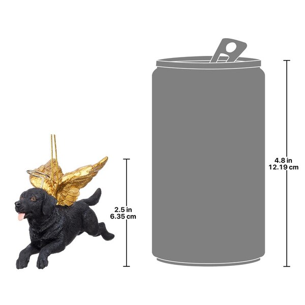Design Toscano Honor the Pooch: Black Lab Holiday Dog Angel Ornament - JH170714