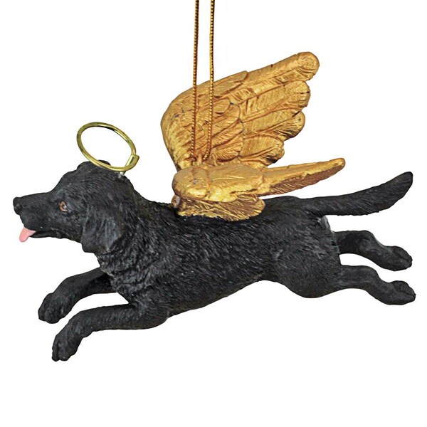 Design Toscano Honor the Pooch: Black Lab Holiday Dog Angel Ornament - JH170714