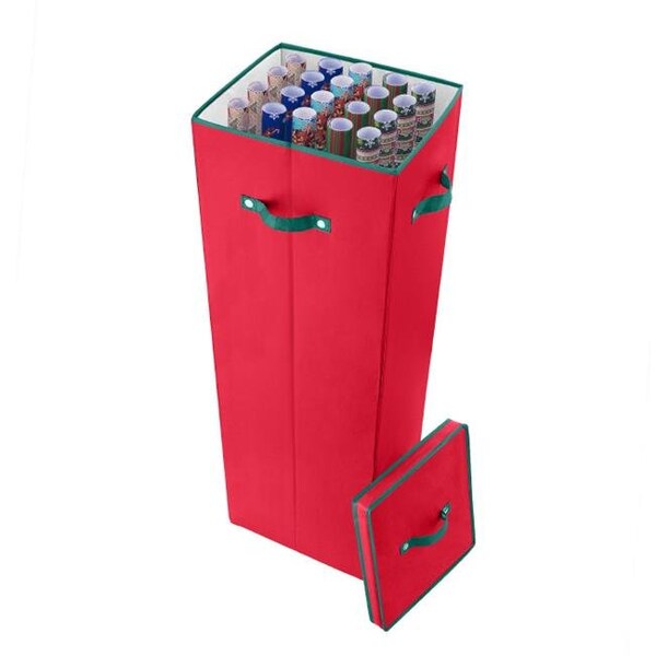 Elf Stor Elf Stor 83-DT5519 5072 40 in. Tall Wrapping Paper Storage Box with Lid; Red - 83-DT5519