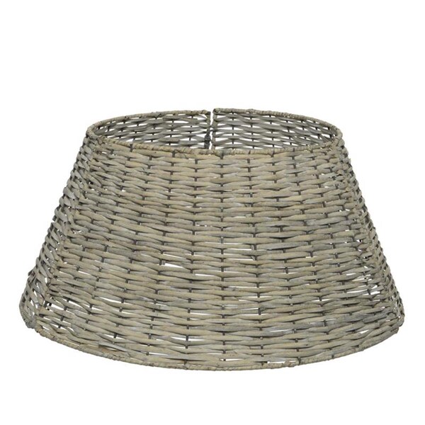 Trabajo 11 in. Willow Basket Tree Collar Indoor Christmas Decor Gray - TR2744989