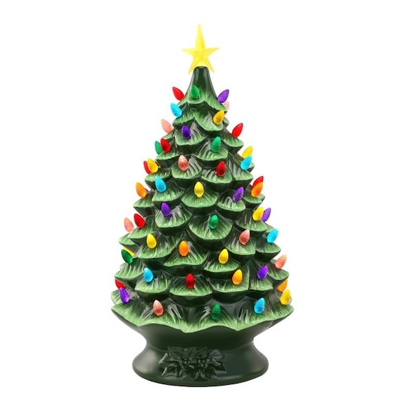 Mr. Christmas Mr. Christmas LED Green Nostalgic Ceramic Christmas Tree 24 in. - 18657AC
