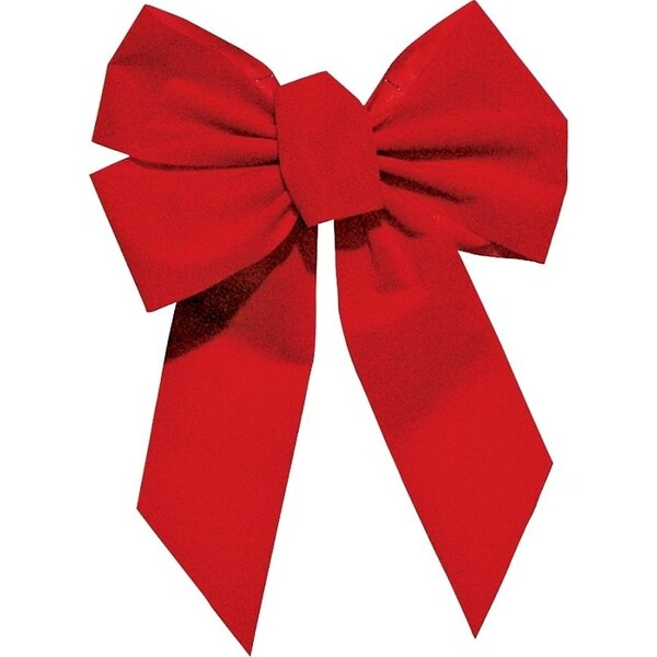 Holiday Trims Outdoor Bow, 1 in H, Velvet, Red - 7346