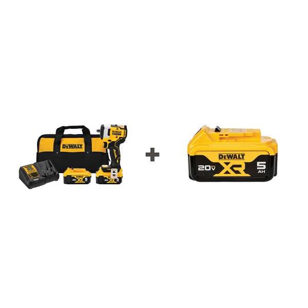 Dewalt Cordless Impact Wrench, 20 V, Drive Size 3/8 in, Includes Battery Pack & Charger - DCF913P2/DCB205