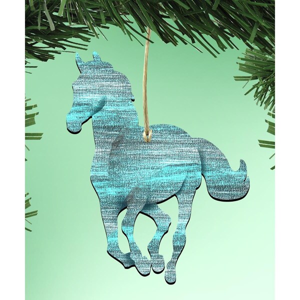 Designocracy Running Pony Wooden Ornament - 99157O