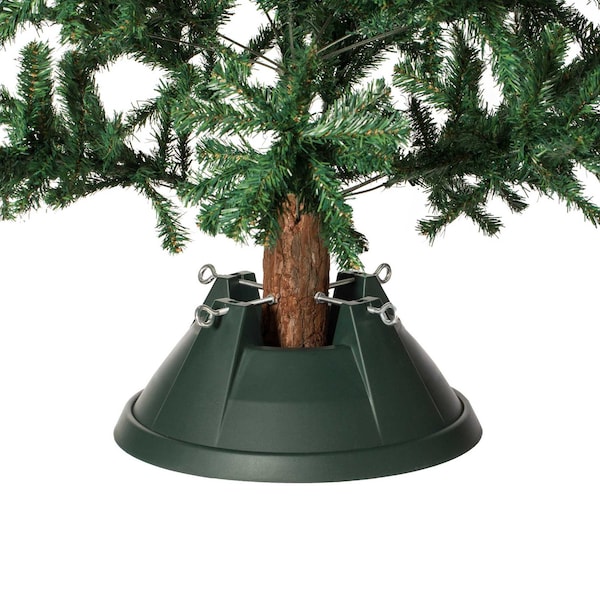 Gardenised Plastic Christmas Tree Stand With Screw Fastener, Green - QI004154.GN