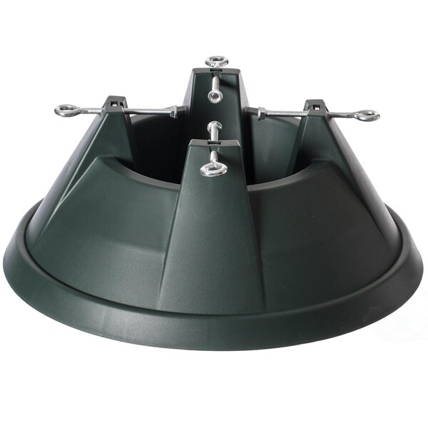 Gardenised Plastic Christmas Tree Stand With Screw Fastener, Green - QI004154.GN
