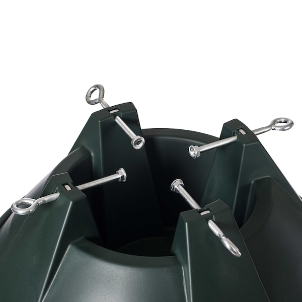 Gardenised Plastic Christmas Tree Stand With Screw Fastener, Green - QI004154.GN