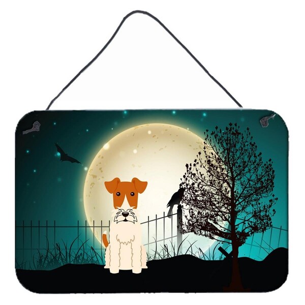 Carolines Treasures Halloween Scary Wire Fox Terrier Wall or Door Hanging Prints - BB2291DS812