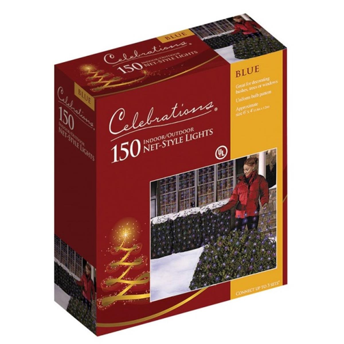 Celebrations 48954-71 150 Blue Commercial Net Lights  4 x 6 ft. - CE9773