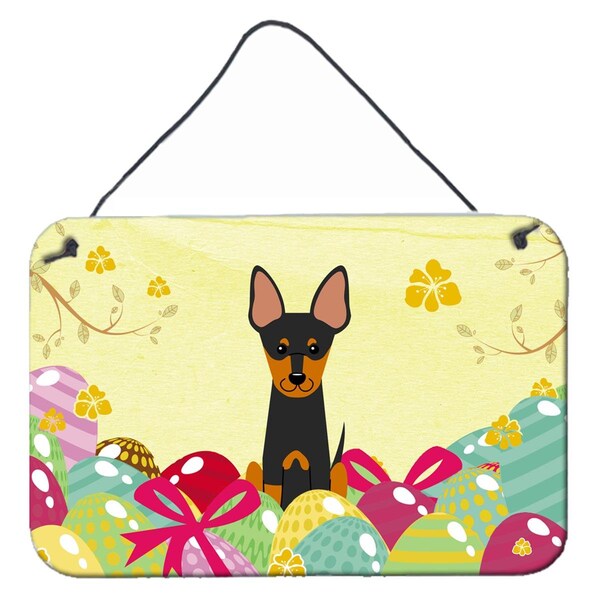 Carolines Treasures Easter Eggs English Toy Terrier Wall or Door Hanging Prints - BB6109DS812