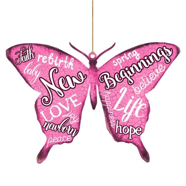 Designocracy Butterfly Wooden Ornament - 99718O