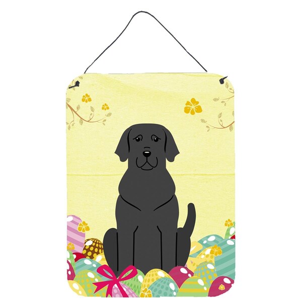 Carolines Treasures Easter Eggs Black Labrador Wall or Door Hanging Prints - BB6057DS1216