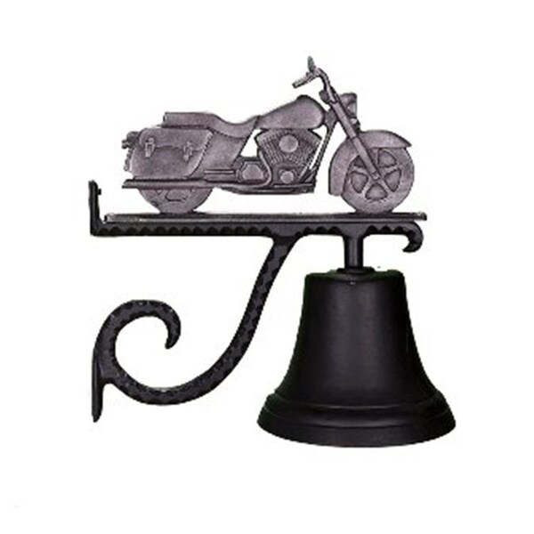 Swivel Cast Bell With Swedish Iron Motorcycle Ornament - SW385519