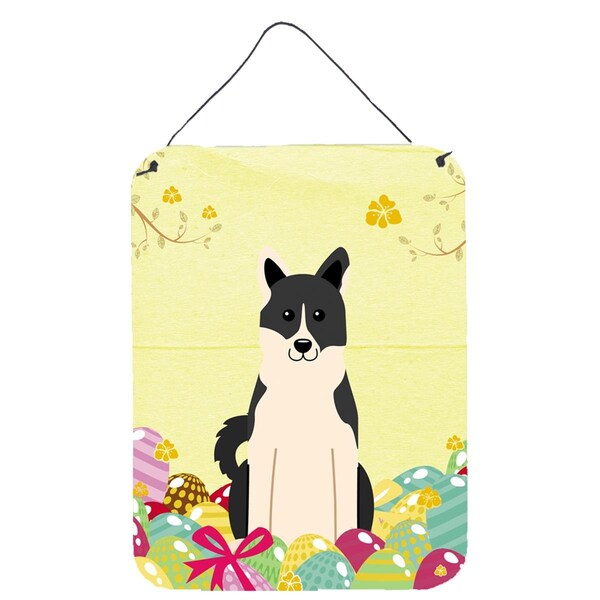 Carolines Treasures Easter Eggs Russo-European Laika Spitz Wall or Door Hanging Prints - BB6029DS1216