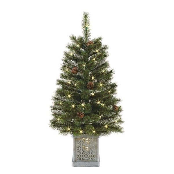 Jeco Jeco CH-CT81 3 ft. Full Hard Needle Artificial Porch Tree with Light - CH-CT81