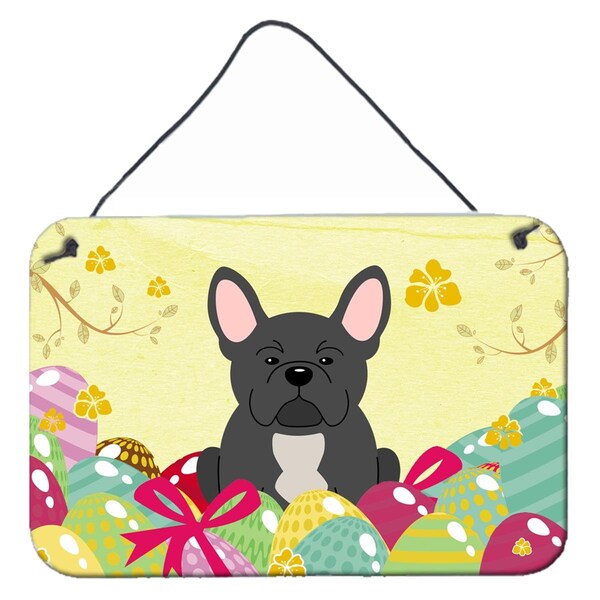 Carolines Treasures Easter Eggs French Bulldog Black Wall or Door Hanging Prints - BB6014DS812