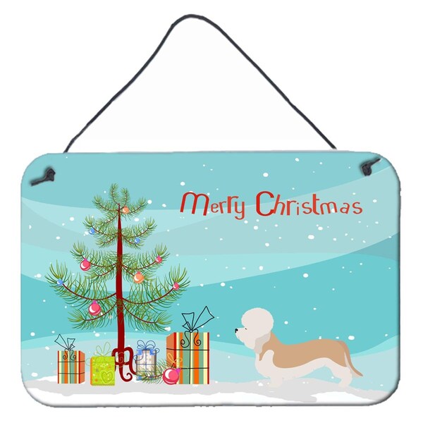 Carolines Treasures Dandie Dinmont Terrier Christmas Wall or Door Hanging Prints - BB8474DS812