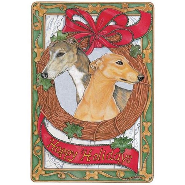 Pipsqueak Productions Pipsqueak Productions C972 Greyhound Holiday Boxed Cards - C972