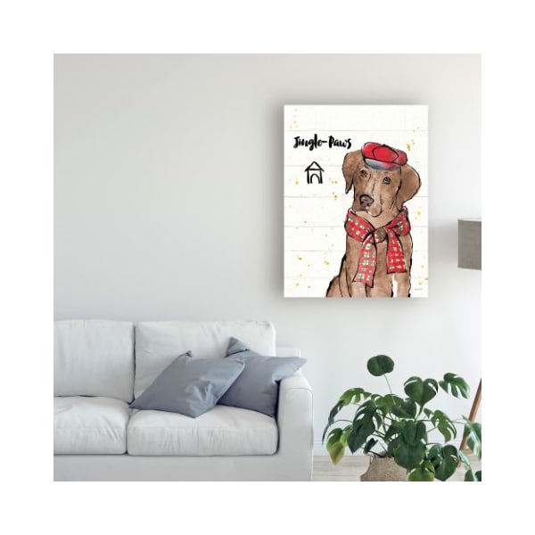 Trademark Fine Art Anne Tavoletti 'Strike A Paws Ii V2 Christmas Jingle Paws' Canvas Art, 14x19 - WAP10393-C1419GG