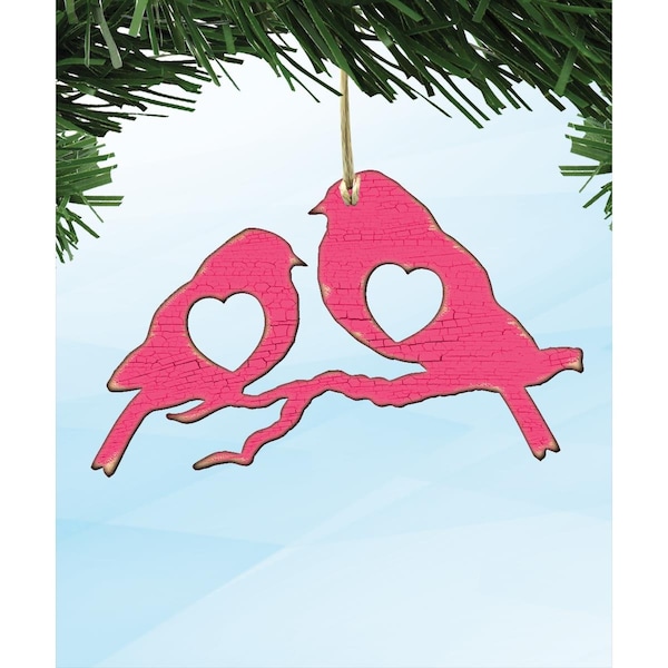 Designocracy Love Birds Wooden Magnet - 99735M