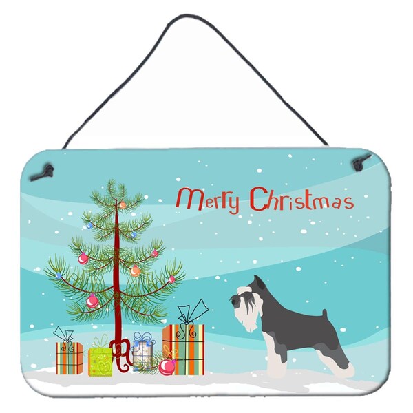 Carolines Treasures Miniature Schnauzer Christmas Wall or Door Hanging Prints - BB8460DS812