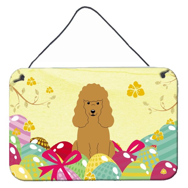 Carolines Treasures Easter Eggs Poodle Tan Wall or Door Hanging Prints - BB6069DS812