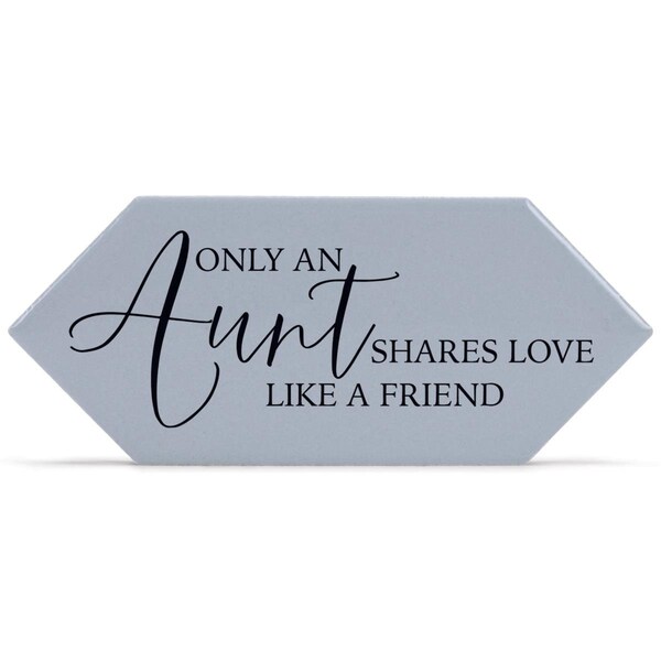 Dicksons Unisex Only Aunt Shares Love Tabletop Tile, Grey - One Size - TLPT12GY