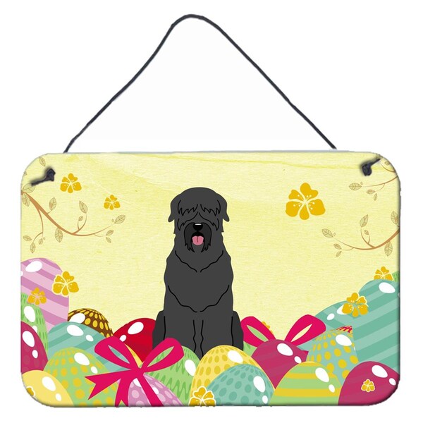 Carolines Treasures Easter Eggs Black Russian Terrier Wall or Door Hanging Prints - BB6026DS812