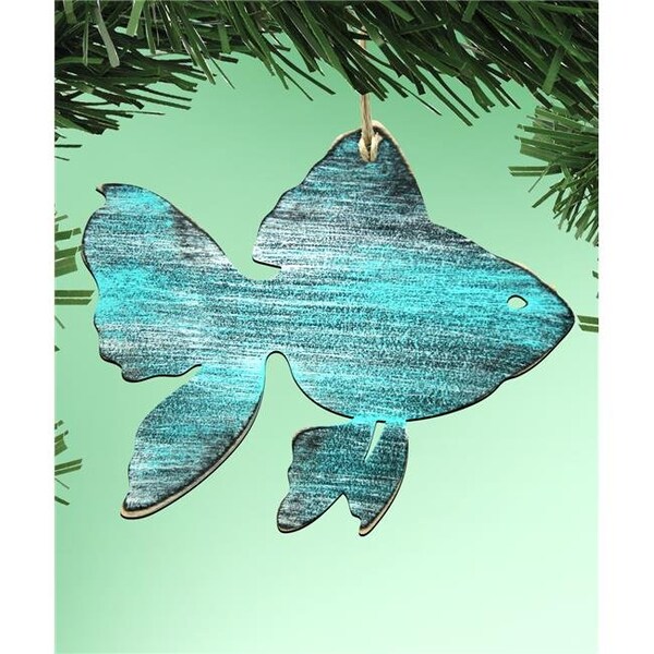 Designocracy Designocracy 99534-O Fish Wooden Ornament - 99534-O