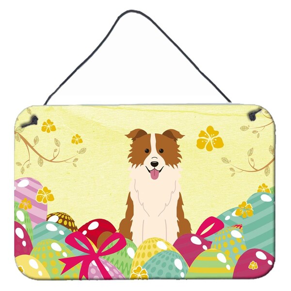 Carolines Treasures Easter Eggs Border Collie Red White Wall or Door Hanging Prints - BB6119DS812