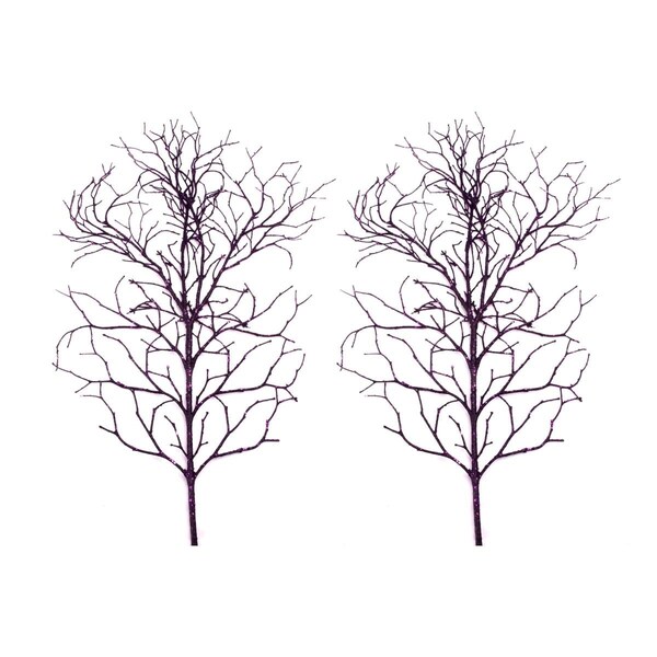 Queens Of Christmas 40 in. Coral Branch Pick Spray for Christmas Decoration, Purple, 2PK - PCK40-CBR-PU-2PK