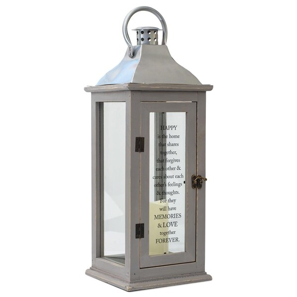 Dicksons Unisex Happy is the Home Large Lantern, Grey - One Size - LTN224LGY