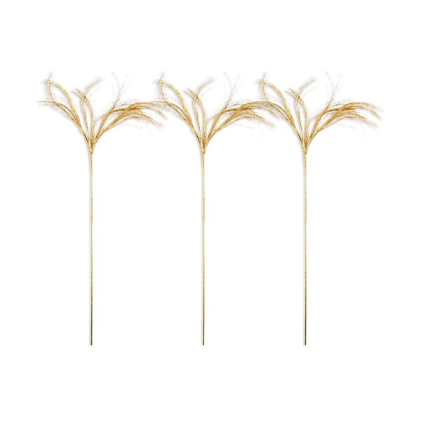 Queens Of Christmas 36 in. Glittered Branch Pick Spray for Christmas Decoration, Gold, 3PK - PCKA36-SPRAY-GO-3PK