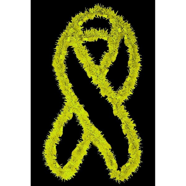 Queens Of Christmas 3 ft. Garland Awareness Ribbons, Yellow - GM-RBN-03-YE-GAR