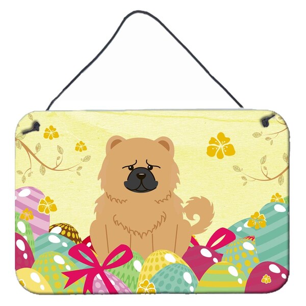 Carolines Treasures Easter Eggs Chow Chow Cream Wall or Door Hanging Prints - BB6144DS812