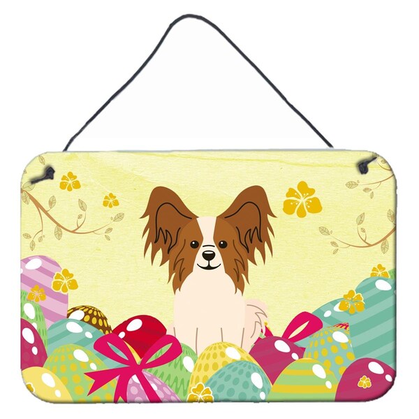 Carolines Treasures Easter Eggs Papillon Red White Wall or Door Hanging Prints - BB6078DS812
